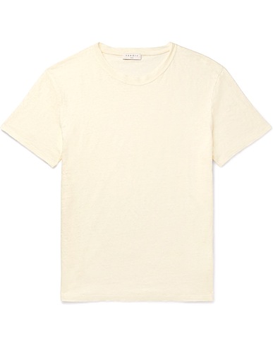 SANDRO Basic T-shirt Ivory 100% Linen