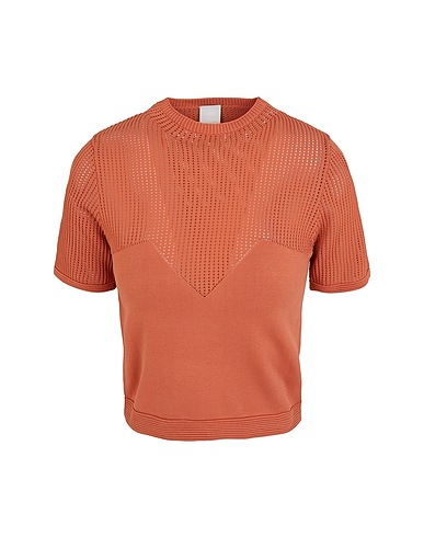 8 by YOOX Jumper VISCOSE KNIT S/SLEEVE CROP SWEATER
 Rust 63% Viscose, 37% Polyamide