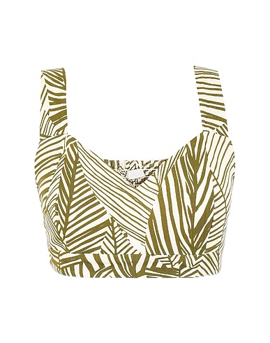 8 by YOOX Cropped Top PRINTED VISCOSE BRALETTE
 Militärgrün 100% Viskose