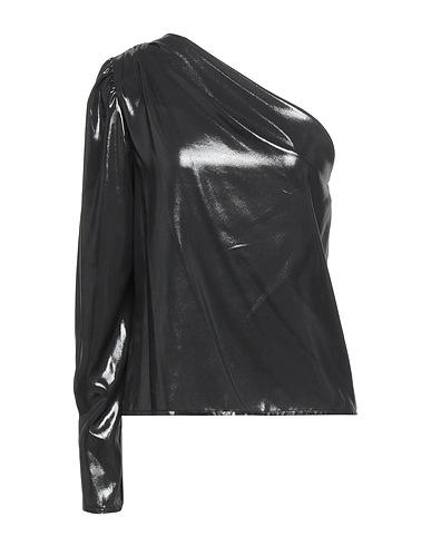 PINKO One-shoulder top Charcoal 100% Polyester
