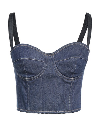 DOLCE&GABBANA Бюстье Синий 65% Хлопок, 24% Полиамид, 7% Эластан, 4% Elasterell-p