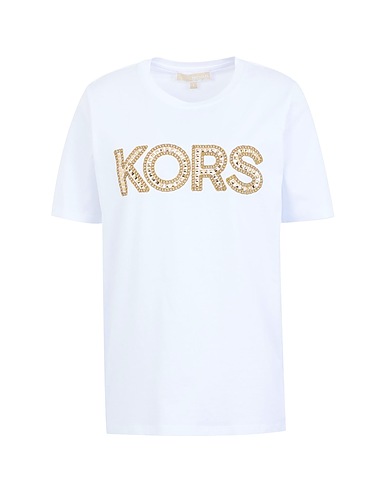 MICHAEL MICHAEL KORS T-shirt KORS STUDDED CLASSIC TEE
 White 100% Organic cotton