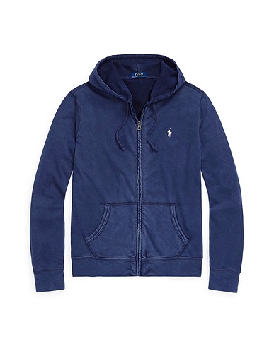 POLO RALPH LAUREN Hooded track jacket  COTTON SPA TERRY HOODIE
 Navy blue 100% Cotton