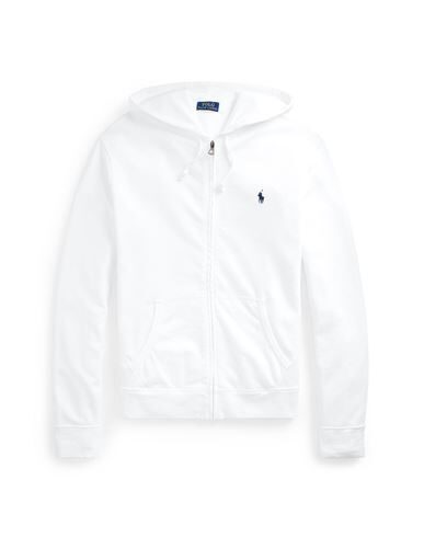 Polo Ralph Lauren Hooded Terry Sweatshirt With Zipper Closure In White