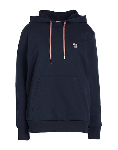 PS PAUL SMITH Hooded sweatshirt WOMENS ZEBRA HOODIE Midnight blue 100% Organic cotton