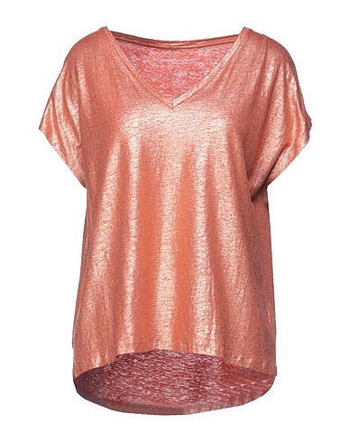 MAJESTIC FILATURES T-shirt Ruggine 94% Lino, 6% Elastan