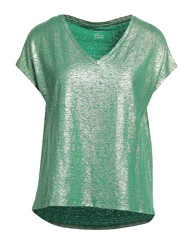MAJESTIC FILATURES T-shirt Verde 94% Lino, 6% Elastan