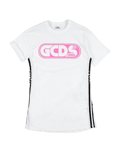 GCDS MINI Vestito Bianco 100% Cotone