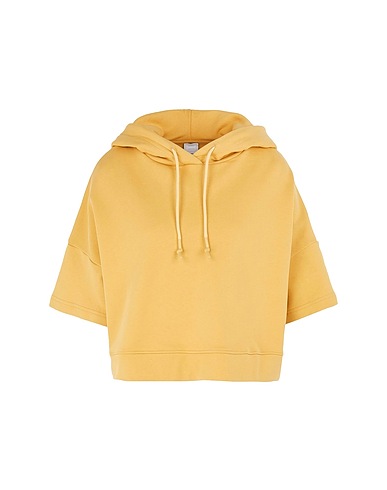 8 by YOOX スウェット ORGANIC JERSEY 3/4 SLEEVE HOODIE
 マリーゴールド オーガニックコットン 100%