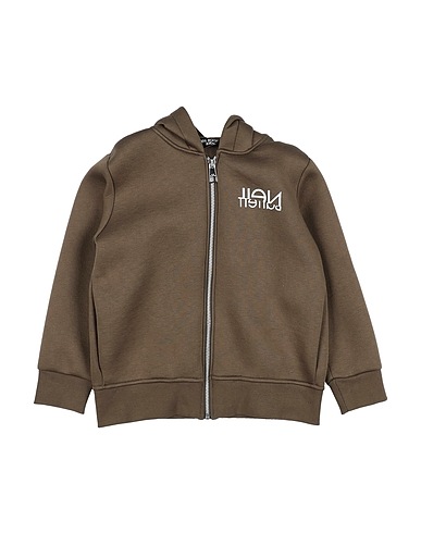 NEIL BARRETT Hooded track jacket  Military green 100% Viscose