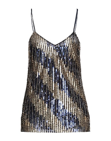 SIMONA CORSELLINI Top Midnight blue 100% Polyamide, Silk, Fibreglass, PVC - Polyvinyl chloride