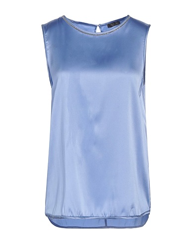 PESERICO Top Light blue 97% Silk, 3% Elastane