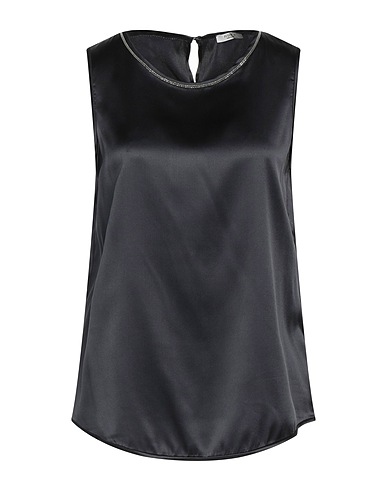 PESERICO Top Midnight blue 97% Silk, 3% Elastane