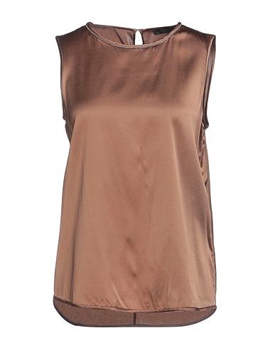 PESERICO Top Brown 97% Silk, 3% Elastane