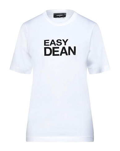 DSQUARED2 T-shirt Bianco 100% Cotone, Elastan