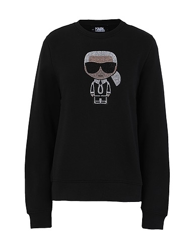 KARL LAGERFELD Sweatshirt IKONIK RHINESTONES KARL SWEAT
 Black 100% Organic cotton