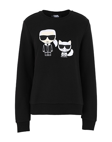 KARL LAGERFELD Felpa IKONIK KARL &CHOUPETTE SWEAT
 Nero 100% Cotone organico