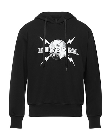 NEIL BARRETT Hooded sweatshirt Black 65% Cotton, 35% Polyester, Elastane