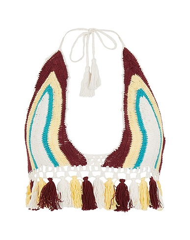 8 by YOOX Maillot deux pièces ORGANIC COTTON CROCHET BRALETTE
 Blanc 100% Coton biologique