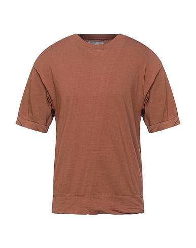 LANEUS Basic T-Shirt Camel 96% Cotton, 4% Polyamide