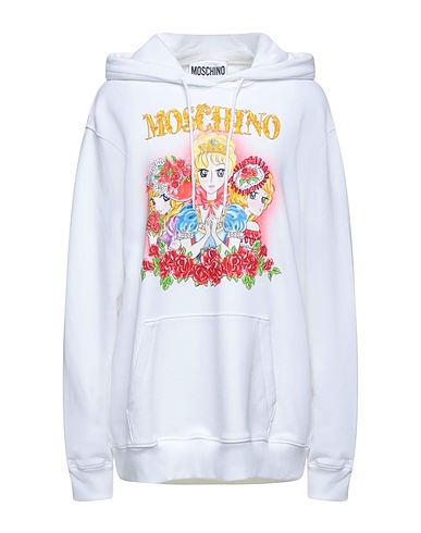 MOSCHINO Hooded track jacket  White 100% Cotton