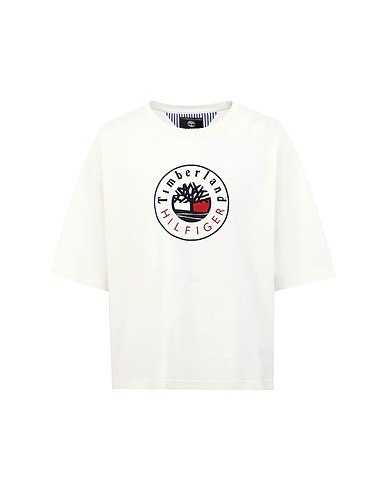 TOMMY HILFIGER x TIMBERLAND T-shirt THXTBL RI LOGO T-SHIRT
 Ivory 100% Cotton