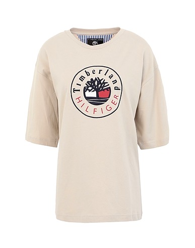 TOMMY HILFIGER x TIMBERLAND T-shirt THXTBL RI LOGO T-SHIRT
 Beige 100% Cotone