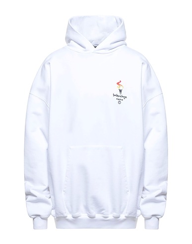 BALENCIAGA Hooded track jacket  White 100% Cotton, Polyester
