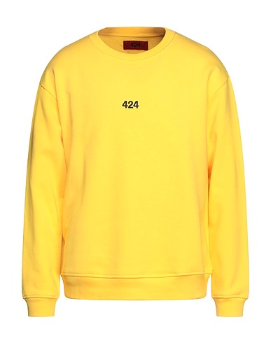 424 FOURTWOFOUR Felpa Giallo 100% Cotone, Elastan