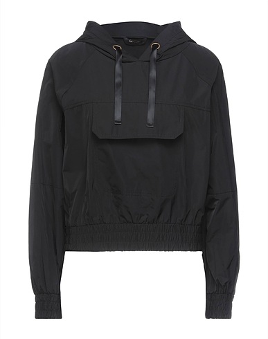 MY TWIN TWINSET Hooded track jacket  Black 100% Polyester, Polyamide