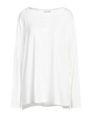 LE TRICOT PERUGIA Basic T-Shirt Off white 96% Viscose, 4% Elastane