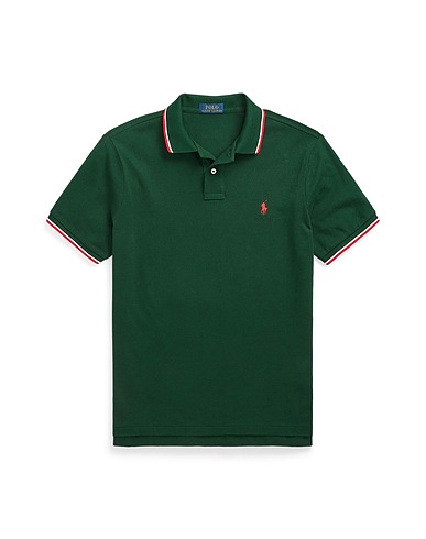 POLO RALPH LAUREN Polo CUSTOM SLIM FIT MESH POLO SHIRT
 Verde scuro 100% Cotone