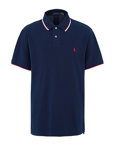 POLO RALPH LAUREN Polo CUSTOM SLIM FIT MESH POLO SHIRT
 Blu notte 100% Cotone