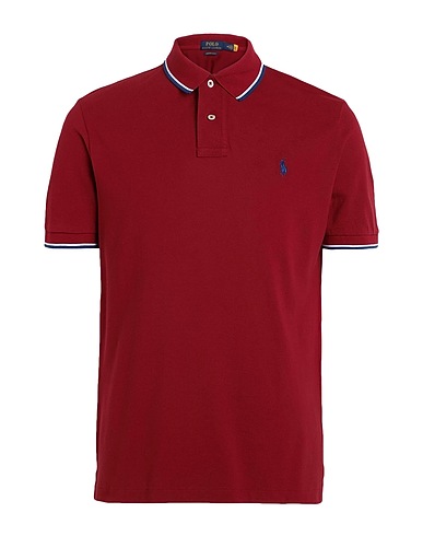POLO RALPH LAUREN Polo shirt CUSTOM SLIM FIT MESH POLO SHIRT
 Brick red 100% Cotton