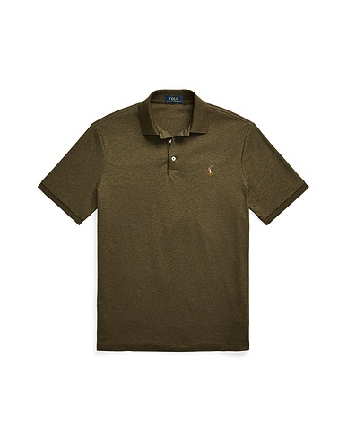 POLO RALPH LAUREN Polo shirt CUSTOM SLIM FIT SOFT COTTON POLO SHIRT
 Military green 100% Cotton