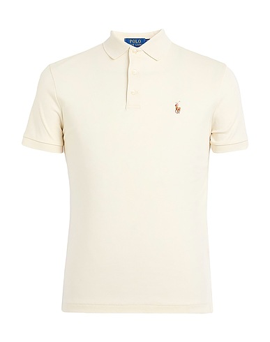 POLO RALPH LAUREN Polo shirt CUSTOM SLIM FIT SOFT COTTON POLO SHIRT
 White 100% Cotton