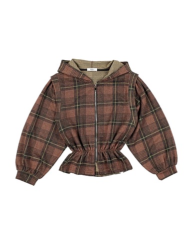 Y-CLÙ Hooded track jacket  Bronze 67% Polyester, 28% Viscose, 5% Metallic fiber