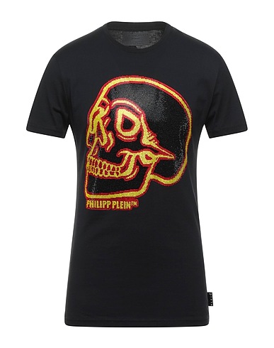PHILIPP PLEIN T-shirt Black 100% Cotton, Glass