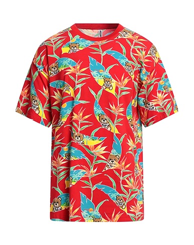 MOSCHINO T-shirt Red 92% Cotton, 8% Elastane