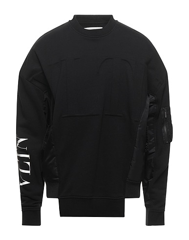 VALENTINO GARAVANI Sweatshirt Black 100% Cotton, Polyamide, Polyester, Elastane