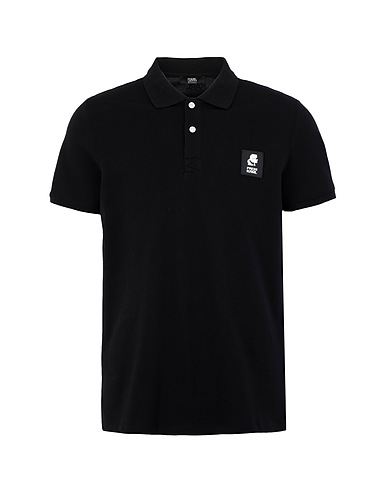 KARL LAGERFELD Poloshirt Schwarz 95% Baumwolle, 5% Elastan