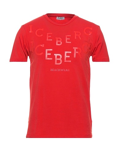 ICEBERG T-shirt BEACHWEAR Red 93% Cotton, 7% Elastane