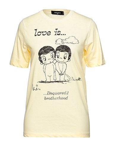 DSQUARED2 Ｔシャツ パステルイエロー コットン 100%