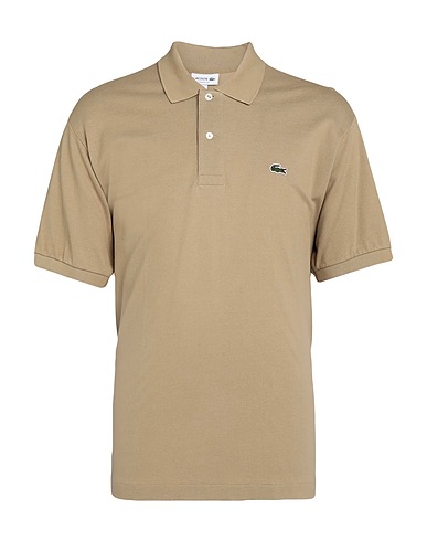 LACOSTE Polo shirt Beige 100% Cotton