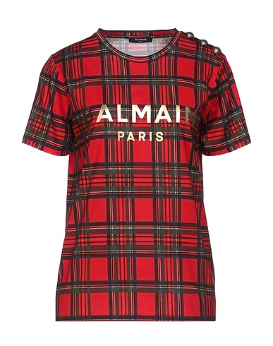 BALMAIN T-shirt Red 100% Cotton