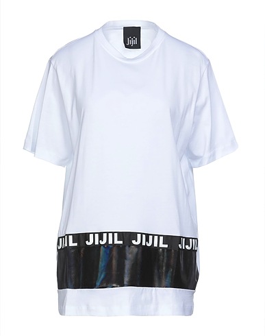 JIJIL T-shirt White 100% Cotton, Polyester, Polyurethane