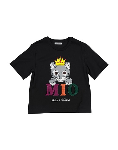 DOLCE&GABBANA T-shirt Black 29% Wool, 29% Acrylic, 23% Metallic Polyester, 14% Polyester, 5% Viscose