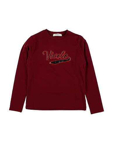 VICOLO T-shirt Burgundy 90% Cotton, 10% Elastane