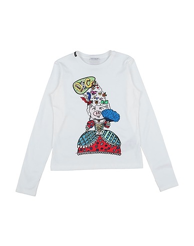 DOLCE&GABBANA T-shirt White 100% Cotton, Viscose, Metallic Polyester, Polyester