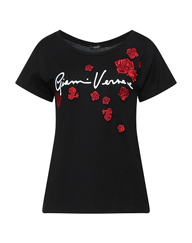 VERSACE T-shirt Black 100% Cotton, Viscose